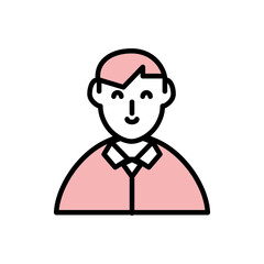 Office worker smiling isolated icon