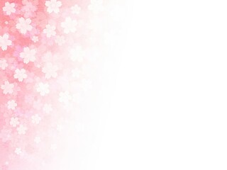 ピンク色の桜の花模様のグラデーションフレーム