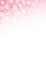 Fototapeta premium ピンク色の桜の花模様のグラデーションフレーム