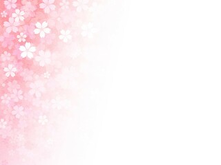ピンク色の桜の花模様のグラデーションフレーム