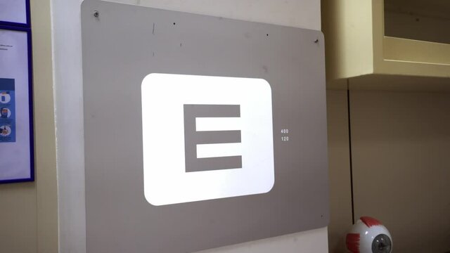 Eye chart with letters to measure visual acuity. zoom out 