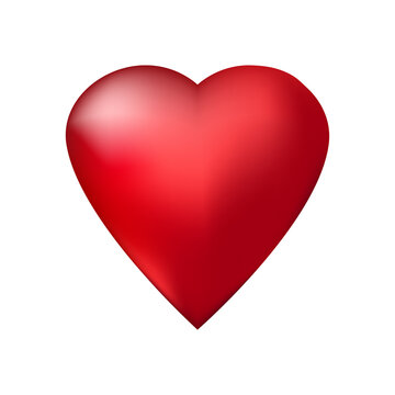Red heart icon. Design element. Love symbol. Romantic background. Valentine day. Vector illustration. Stock image.