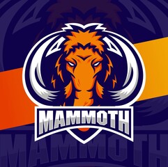 big mammoth head mascot esport logo design character for sport and game logo