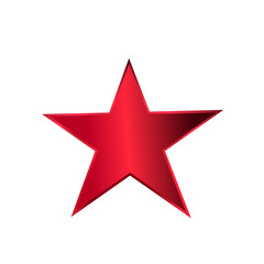red star isolated on white background