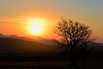 Fototapeta na wymiar Sunset in KwaZulu-Natal, South Africa