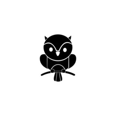 Forest animal owl silhouette vector image