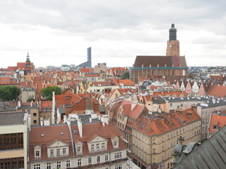 Naklejka na ściany i meble A view of the city of Wrocław from the university of Wrocław 