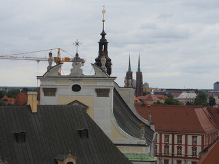 A View from the rooftop of University of Wrocław (Uniwersytet Wrocławski) - Steeples of churches 