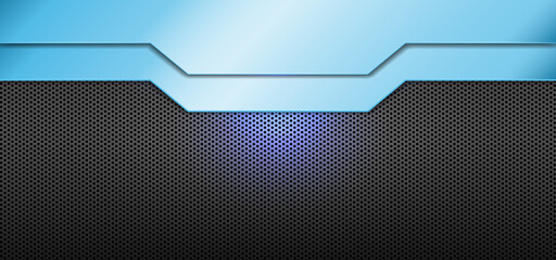 Abstract metal background with black and blue light