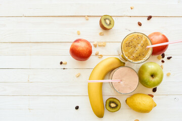 fresh fruit smoothie kefir cocktails yogurt breakfast