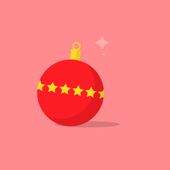 Chrismas ball on pink background,vector illustration