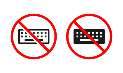 Keyboard prohibited icon. No keyboard. Illustration vector