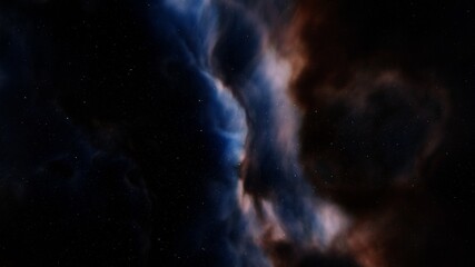 Deep outer space with stars and nebula 3d illustration