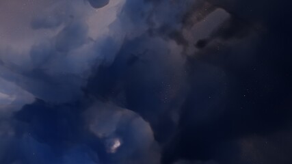 Fototapeta premium Deep outer space with stars and nebula 3d illustration