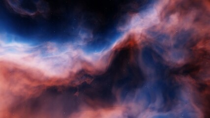 Obraz na płótnie Canvas Deep outer space with stars and nebula 3d illustration