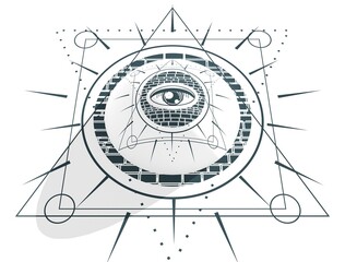 Mystical esoteric gothic geometry thin lines symbol