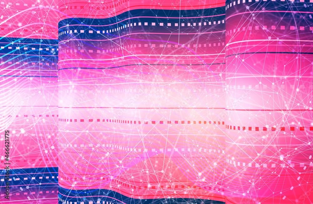 Wall mural geometry abstract background with stripes on waved surface