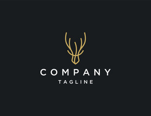 Luxury lineart deer head logo template