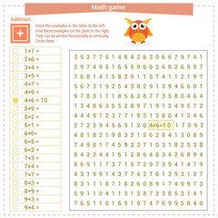  Mathematical game. Solve the examples on the 