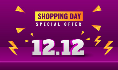 modern shopping day 12.12 special offer flash sale banner