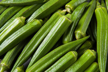 Fresh okra vegetable texture backgroud