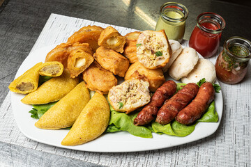 grilled wings with vegetables