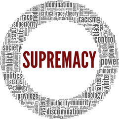 White supremacy vector illustration word cloud isolated on white background.