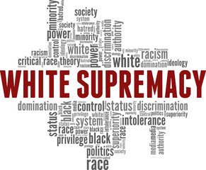 White supremacy vector illustration word cloud isolated on white background.