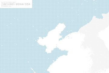 中国、渤海中心とした青いドットマップ