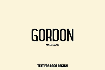 Text Typography Lettering of Baby Boy Name " Gordon " 