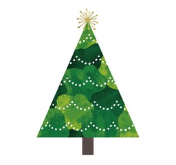 Fototapeta premium 水彩の緑のクリスマスツリー