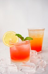 sunrise Cocktail isolated on a white background