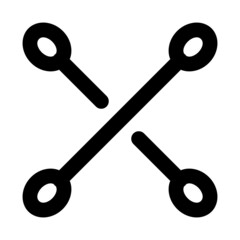 cotton buds for beauty icon using line style