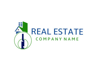 Simple Luxury Crossed key for House Estate business logo design