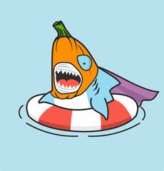 Cute shark inflatable ring pumpkin