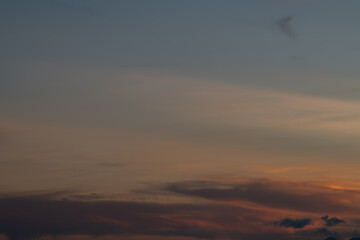 The sky is gradual from blue to orange at sunrise.