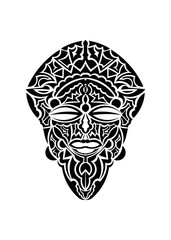 Tribal african mask vector icon.Black vector icon isolated on white background tribal african mask.