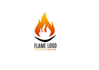 vector simple flame logo design 