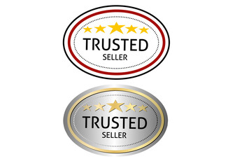 Rating Stars with Shield for Minimalist Trusted Seller Stamp Icon Logo Design