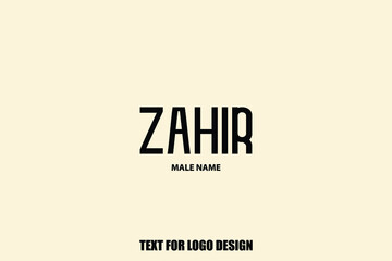 Zahir Baby Boy-Male Name Typography Text