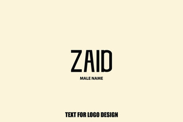 Zaid Baby Boy-Male Name Typography Text