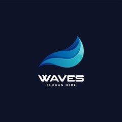 Fototapeta premium Vector Logo Illustration Waves Gradient Colorful Style.