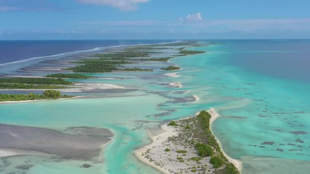 Bird view of Tikehau french polynesia atoll