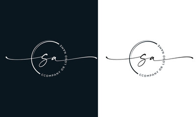 S a Initial handwriting signature logo, initial signature, elegant logo design
vector template.

