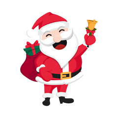Santa Claus with a raised right hand. Cartoon character