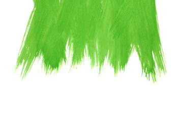 Green colorwater brush or strokes paint on white background,Abstract color	