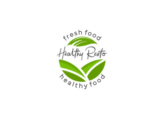 Fresh and healthy food logo. Nature logo designs template. 