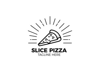 The slice of pizza logo. Vintage pizza logo