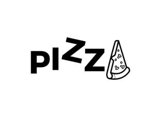 The slice of pizza logo. Vintage pizza logo