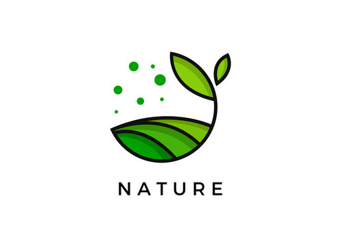 Abstract nature logo icon vector design. Healthy eco food, ecology, spa, business, diet , yoga, Environment day vector logo. Editable Design. Fitness, sport web icon.